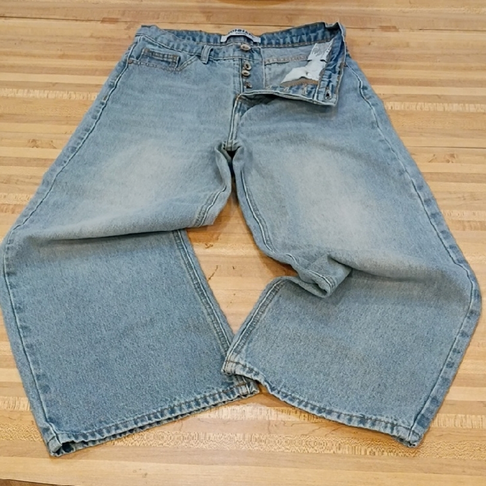 Monnari Denim Wide Legs Woman's  Light Blue Relaxed Fit Jeans Size 5"